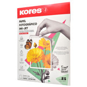 KORES - Papel Fotográfico Kores Tamaño Carta C/25 Hojas