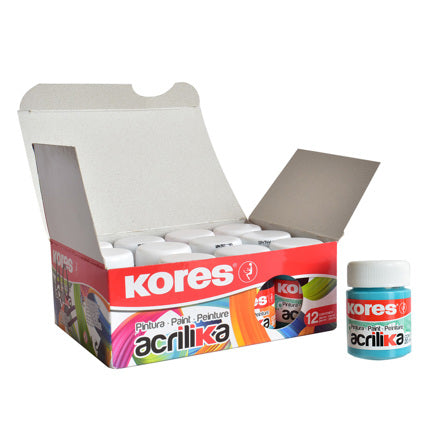 KORES - PINTURA ACRILICA KORES 20 ML TURQUESA C/12 BOTES