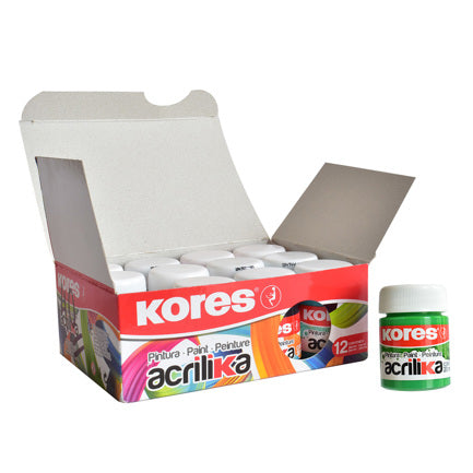 KORES - PINTURA ACRILICA KORES 20 ML VERDE C/12 BOTES