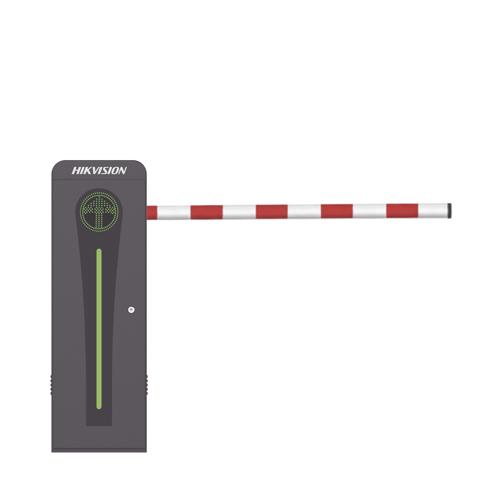 HIKVISION - Barrera Vehicular con Brazo Abatible por Colisión 4 mts INCLUIDO / Derecha / Alto Desempeño / Brushless / Semáforo Rojo-Verde en Gabinete / Incluye 2 Controles Remotos