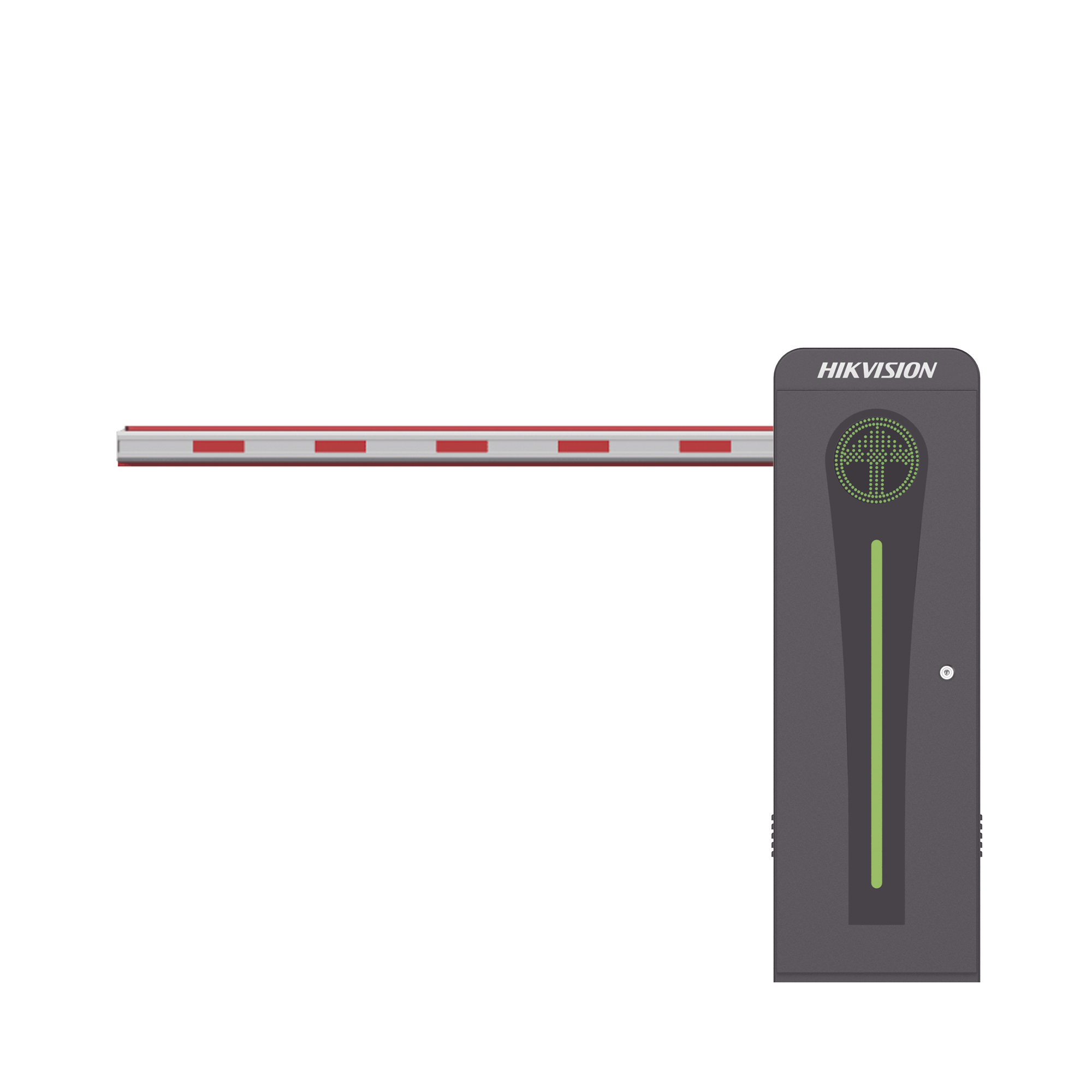 HIKVISION - Barrera Vehicular con Brazo Iluminado Led 4 mts INCLUIDO / Izquierda / Alto Desempeño / Brushless / Semáforo Rojo-Verde en Gabinete / Incluye 2 Controles Remotos
