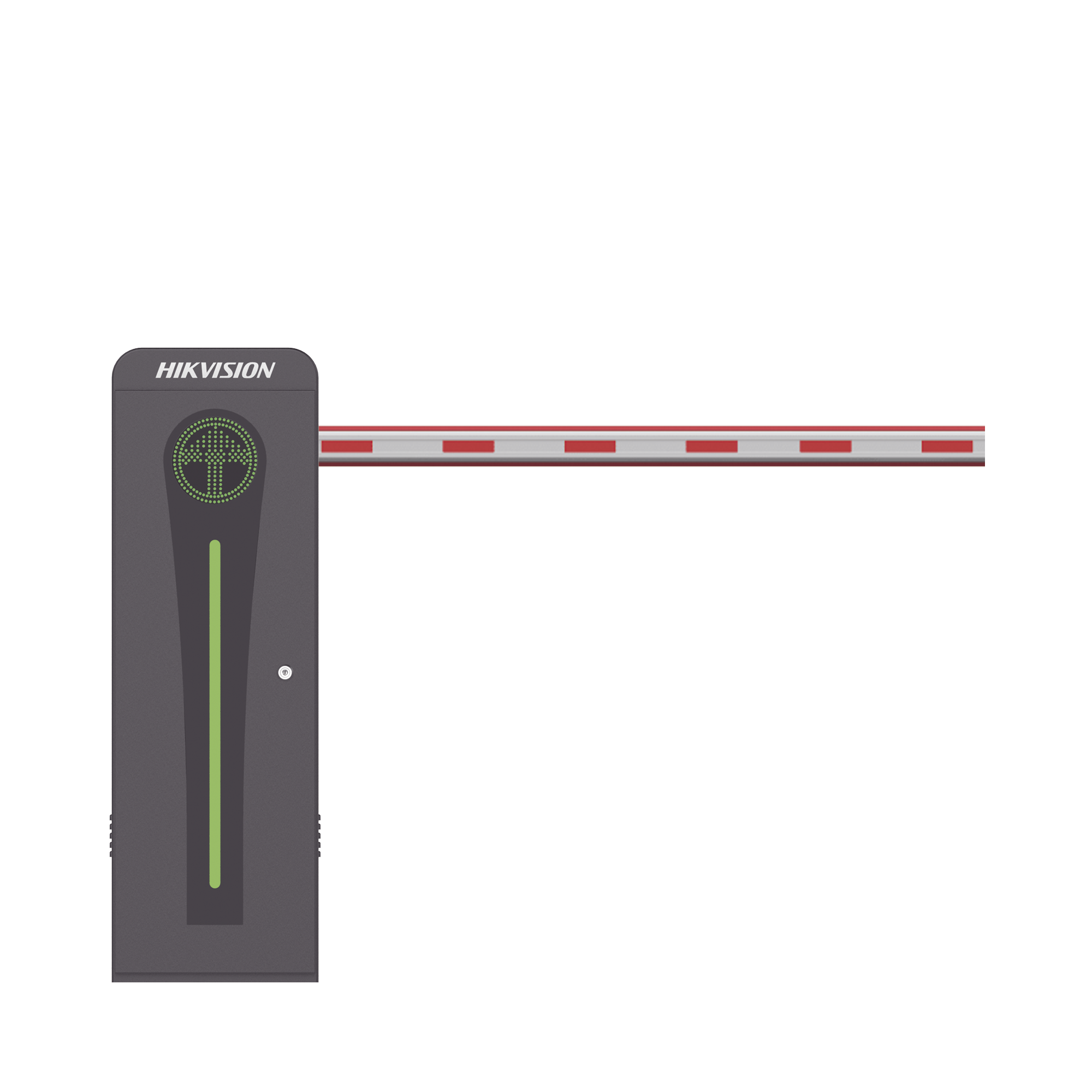HIKVISION - Barrera Vehicular con Brazo Iluminado Led 4 mts INCLUIDO / Derecha / Alto Desempeño / Brushless / Semáforo Rojo-Verde en Gabinete / Incluye 2 Controles Remotos