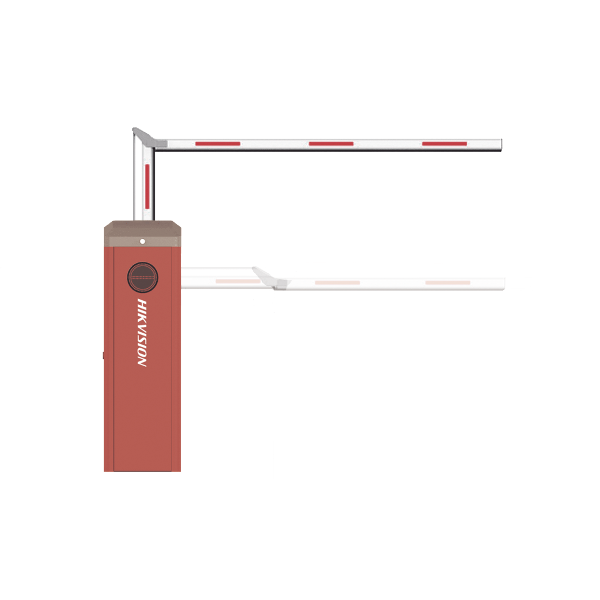 HIKVISION - Barrera USO INTENSIVO con Brazo Articulado de 4 mts / Motor Brushless el más Alto Desempeño / MCBF 5,000,000 / Pintura AV AntiEstática y Calibre Grueso en Gabinete