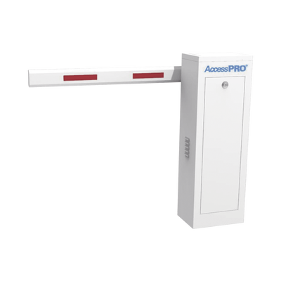 ACCESSPRO - Kit de Barrera Vehicular Izquierda y Brazo de hasta 4 metros / Tiempo de Apertura 3 segundos