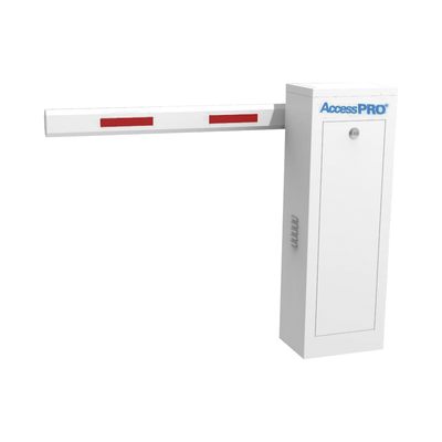 ACCESSPRO - Kit de Barrera Vehicular Izquierda con Brazo Telescópico / Soporta brazo Telescópico de hasta 6 metros / Tiempo de Apertura 6 segundos
