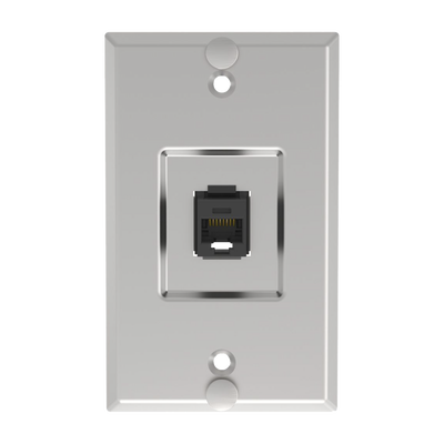 PANDUIT - Placa de Pared Telefónica, Salida de 1 Puerto Keystone, Con Jack Cat6 Estilo 110 de Impacto, de Acero Inoxidable