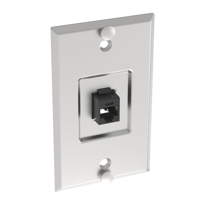 PANDUIT - Placa de Pared Telefónica, Salida de 1 Puerto Keystone, Con Jack Cat6 Estilo 110 de Impacto, de Acero Inoxidable