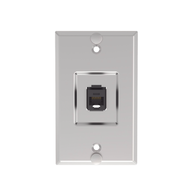 PANDUIT - Placa de Pared Telefónica, Salida de 1 Puerto Keystone, con Jack Cat6 Estilo 110 de Impacto, de Acero Inoxidable