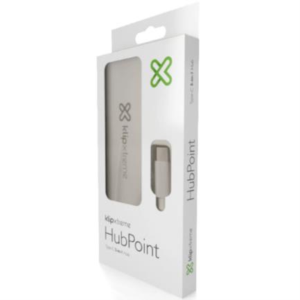 KLIP XTREME - HUB USB Klip Xtreme Tipo C HubPoint KCR-500 de 5 puertos 2 USB 3.0  1 tipo C 1 Micro-SD 1 Tarjeta SDXC Plateado