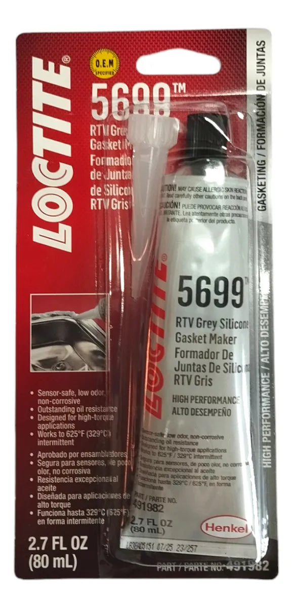 Silicon Automotriz Rtv Alta Temperatura Alto Desempeño Gris 80 Gr