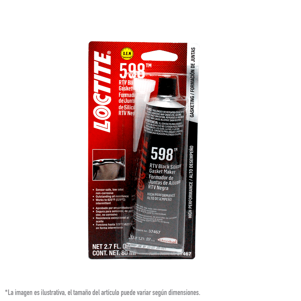 Silicon Automotriz Rtv Alta Temperatura Alto Desempeño Negro 80 Gr