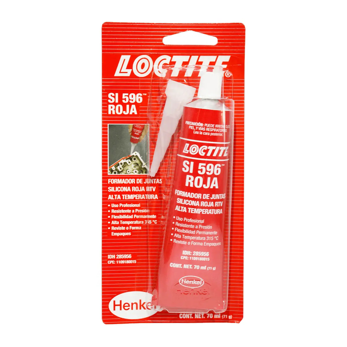 Silicon Automotriz Rtv Alta Temperatura Formador De Juntas Rojo 70 Ml (Blister)