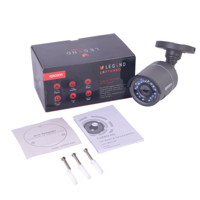 EPCOM - Bullet TURBOHD 720p / METÁLICA / Híbrida / Gran Cobertura / Lente 3.6 mm / IR Inteligente 20 mts / Exterior IP66