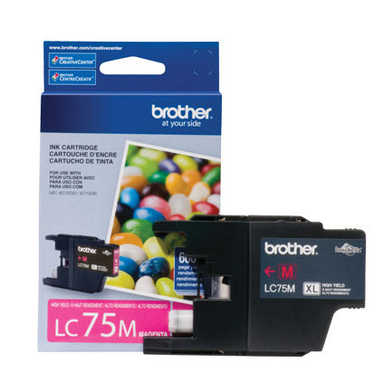 BROTHER - Tinta Brother LC75M Rendimiento 600 Páginas MFCJ6710 Color Magenta