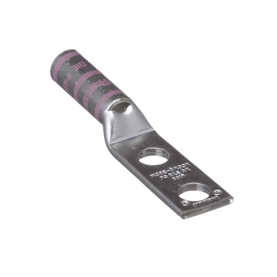 PANDUIT - Zapata de compresión LCC1/0-38DW-X para cal. 1/0 Awg, Doble barreno para tornillo prisionero de 3/8, 1 Pz