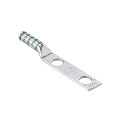 PANDUIT - Conector de Compresión de Cobre con 2 Orificios 3/8" para Cable 2 AWG,  1" de espacio entre Orificios. Paquete de 25 Piezas