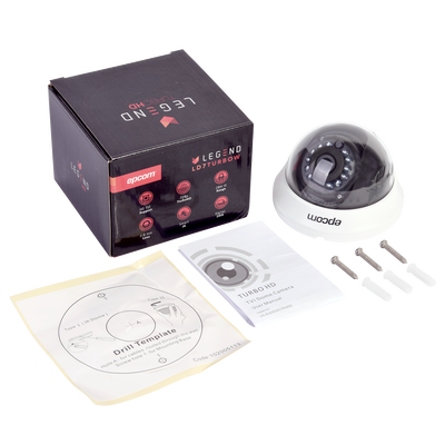 EPCOM - Domo TURBOHD 1 Megapixel (720p) / Gran Angular 92° / Lente 2.8 mm / Híbrida / IR Inteligente 20 mts / Interior