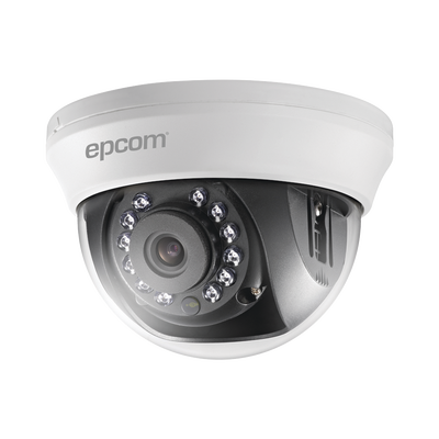 EPCOM - Domo TURBOHD 1 Megapixel (720p) / Gran Angular 92° / Lente 2.8 mm / Híbrida / IR Inteligente 20 mts / Interior