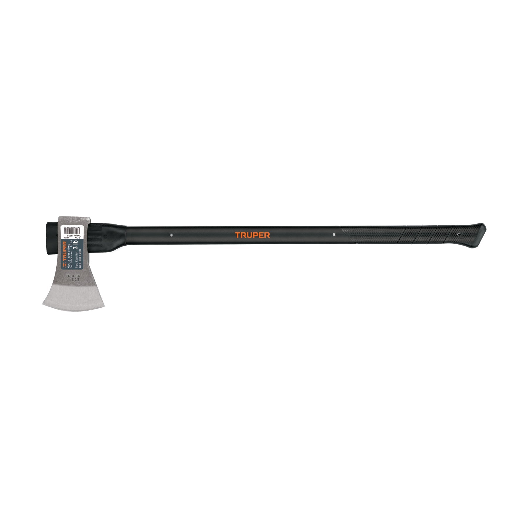Hacha labor entera 3 lb, mango de fibra de vidrio 36',TRUPER
