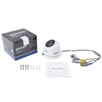 EPCOM - Eyeball TURBOHD 1 Megapixel (720p) / METALICA / Gran Angular 92° / Lente 2.8 mm / IR Inteligente 20 mts / Exterior IP66 / TVI-AHD-CVI-CVBS / dWDR