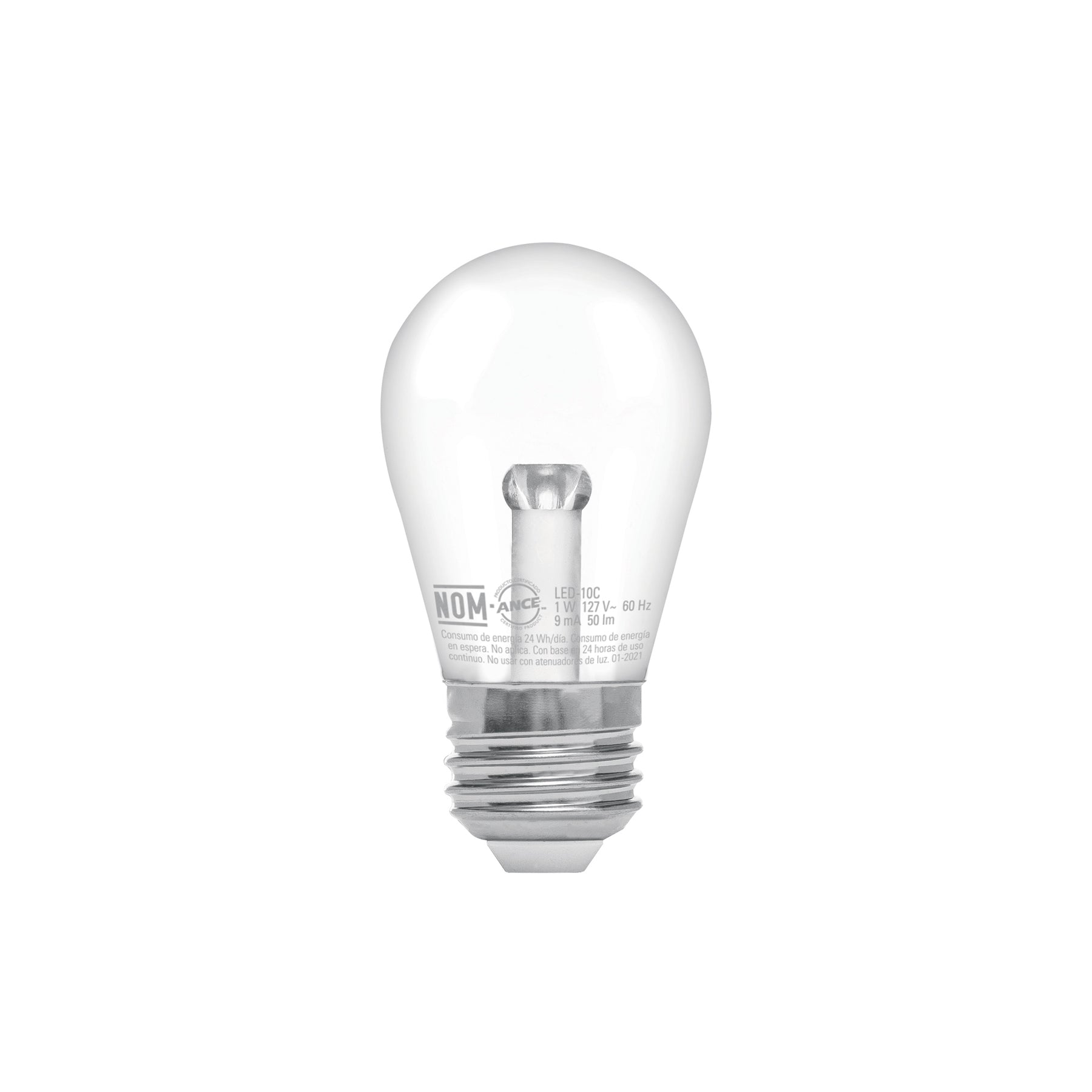 Lampara LED S14 sin filamento 1 W luz calida, caja, Volteck