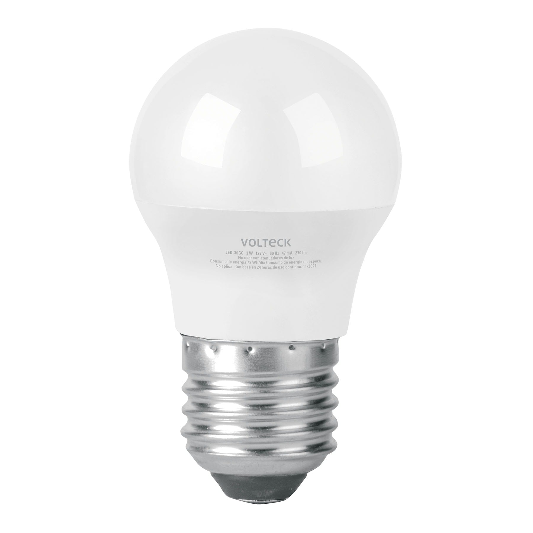 Lampara LED G45 3 W (equiv. 25 W) luz calida blister Volteck