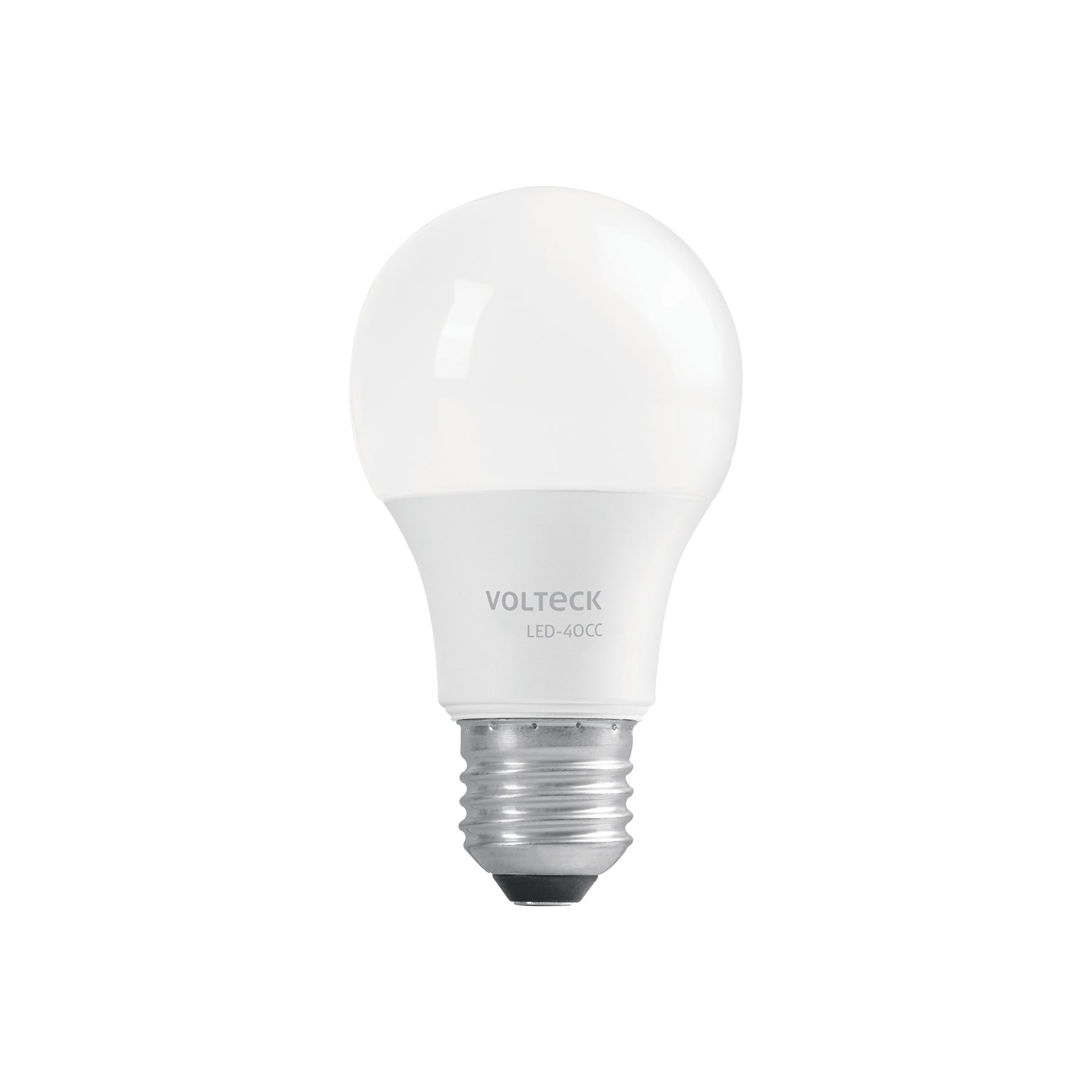Lampara LED tipo bulbo A19 6 W luz calida, caja, Volteck