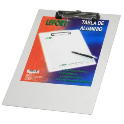 LEFORT - Tabla Lefort Aluminio con Clip Metálico Carta