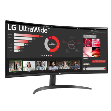 LG ELECTRONICS - Monitor LG 34 pulgadas Curvo UltraWide QHD VA 3440x1440 100Hz HDMI DP 1 year de garantia