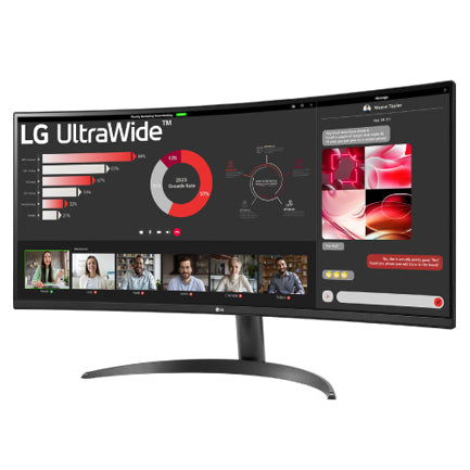 LG ELECTRONICS - Monitor LG 34 pulgadas Curvo UltraWide QHD VA 3440x1440 100Hz HDMI DP 1 year de garantia