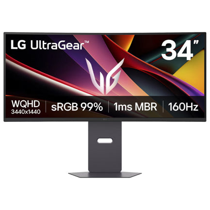 LG ELECTRONICS - Monitor LG 34" UltraGear Curvo WQHD 3440x1440 Panel VA Antirreflejo 160Hz Negro