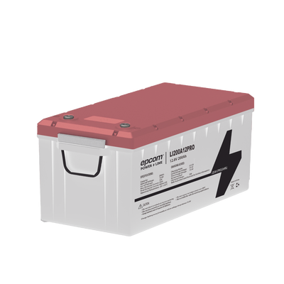 EPCOM POWERLINE - Batería de Litio Ciclo Profundo, 12.8 Vcc 200Ah, LiFePO4  , Solar, Marina, Máximo 200 A de Descarga