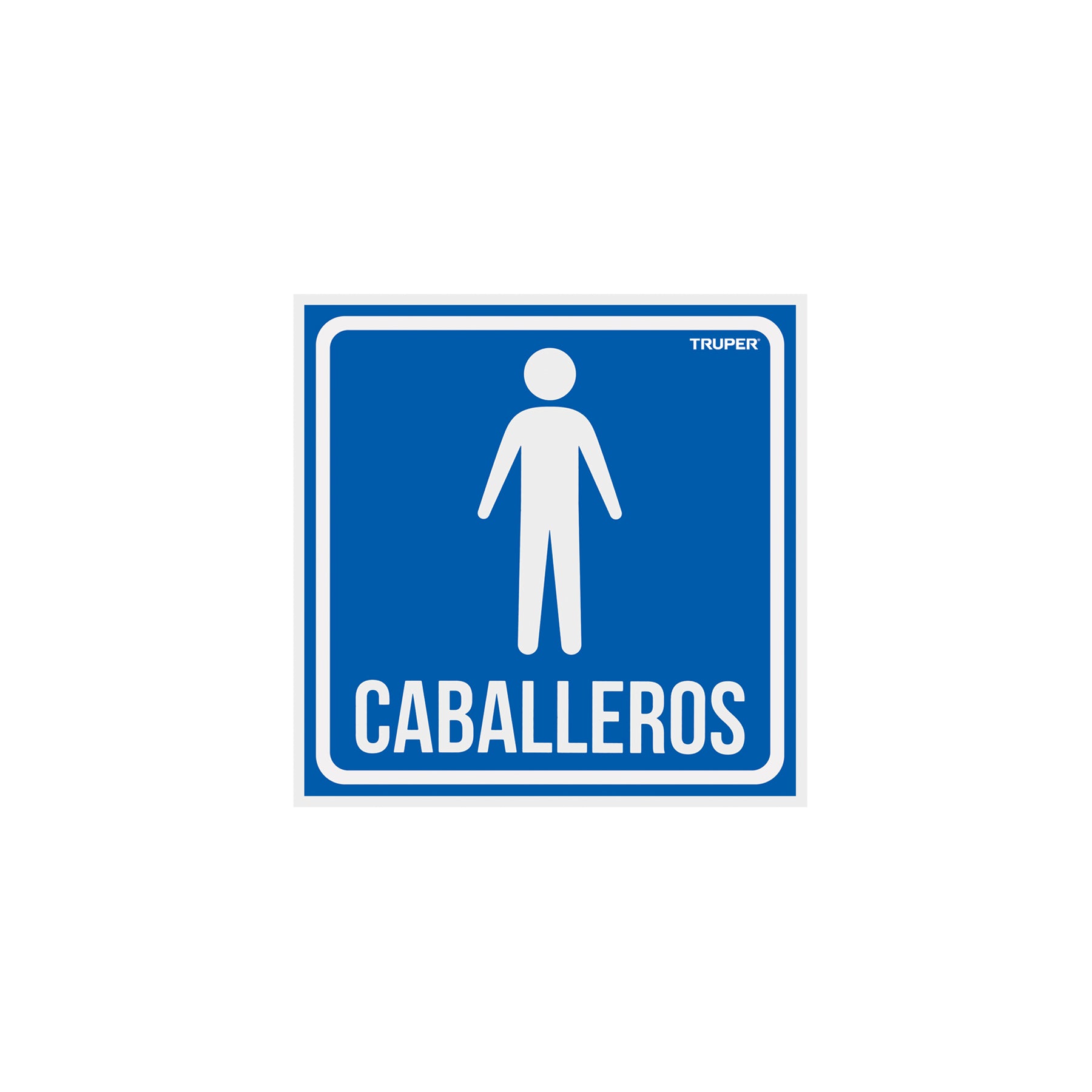 Letrero de señalización 'CABALLEROS', 19 x 19 cm, Truper
