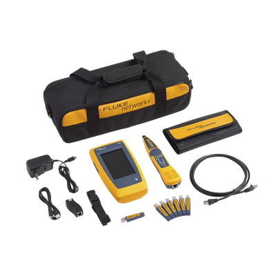FLUKE NETWORKS - Kit Avanzado de Calificador de Red LinkIQ, Para Verificar Rendimiento de Cableado Hasta 10Gbps Basado en Frecuencia, con Pantalla Multitáctil a Color