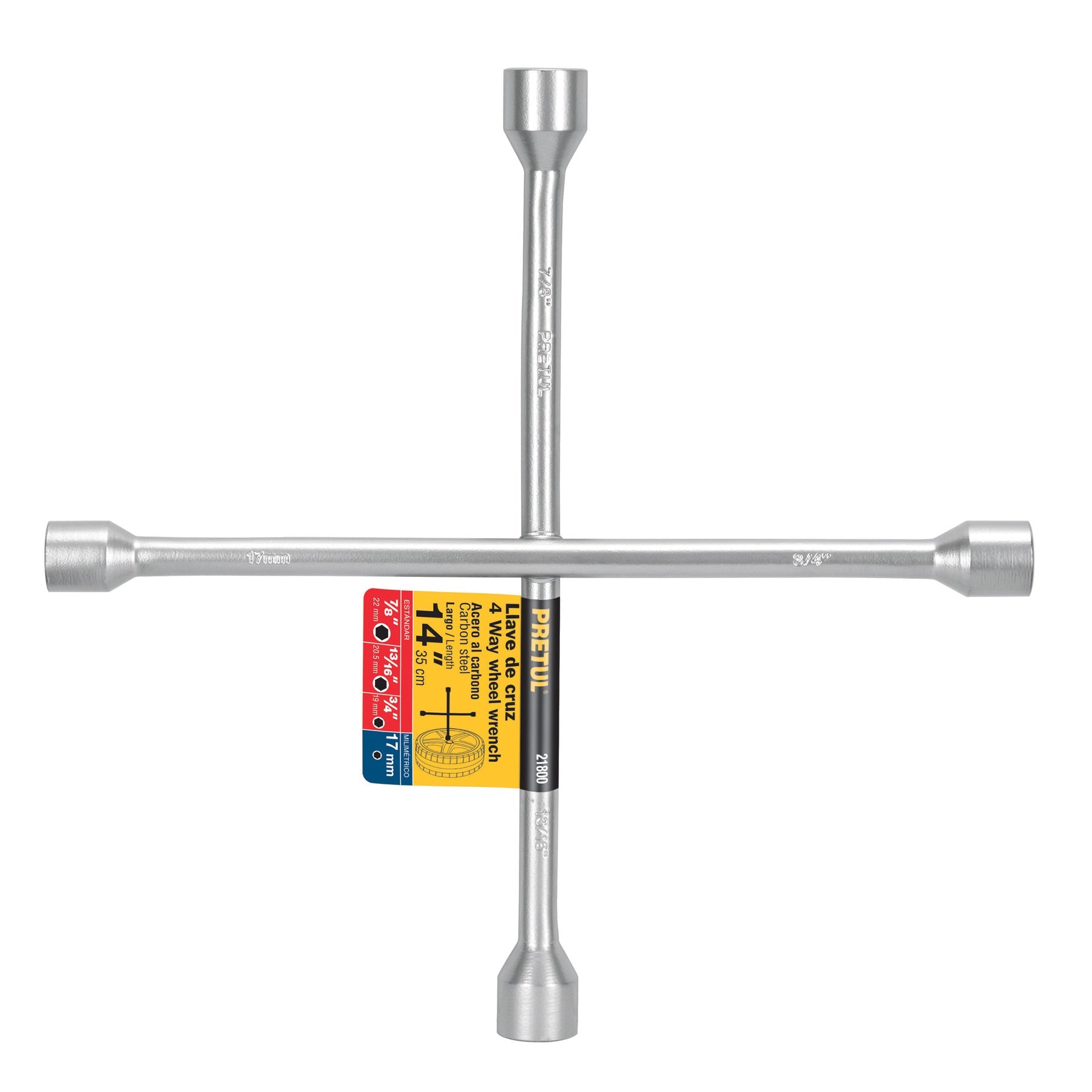 Llave de cruz 14', acabado negro mate, PRETUL