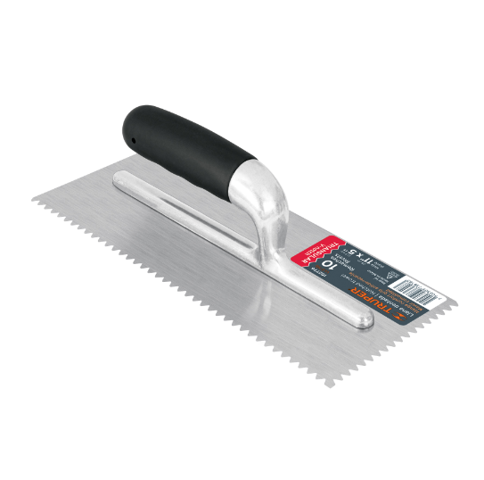 Llana 11' dentado triangular, 10 remaches, mgo comfort grip