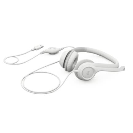 LOGITECH - Audífonos Logitech USB H390 para Computadora con Audio Dígital Mejorado Control en Cable Color Blanco Crudo