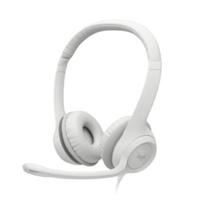LOGITECH - Audífonos Logitech USB H390 para Computadora con Audio Dígital Mejorado Control en Cable Color Blanco Crudo