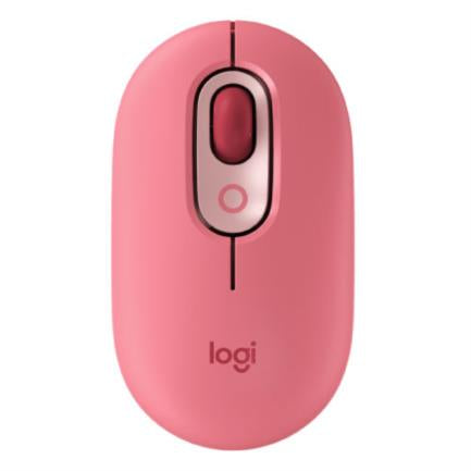 LOGITECH - Mouse Logitech Pop Inalámbrico Emoji Personalizable Color Rosa Coral