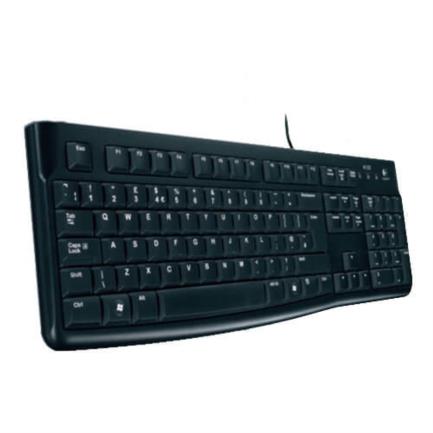 LOGITECH - Teclado Logitech K120 Negro USB Antisalpicaduras