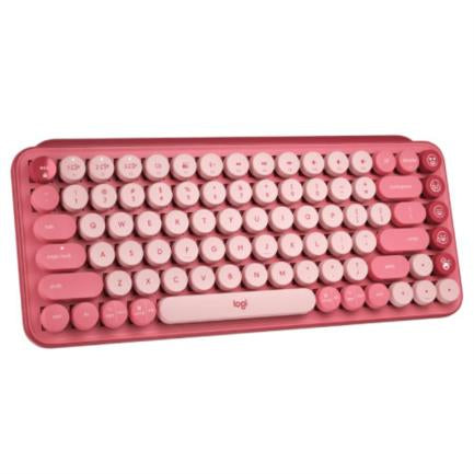 LOGITECH - Teclado Logitech Pop Mecánico Teclas Emoji Personalizables Color Rosa Coral
