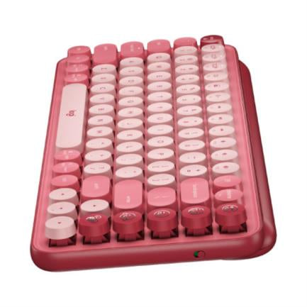LOGITECH - Teclado Logitech Pop Mecánico Teclas Emoji Personalizables Color Rosa Coral