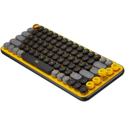 LOGITECH - Teclado Logitech POP KEYS Inalámbrico con Función Emojis Personalizables Blast Color Amarillo-Negro