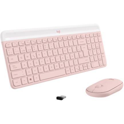 LOGITECH - Teclado y Mouse Logitech MK470 Inalámbrico Nano Receptor USB Color Rosa