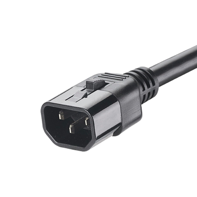 PANDUIT - Cable de Alimentación Eléctrica Con Bloqueo de Seguridad, de IEC C14 a IEC C13, 1.8 Metros de Largo, Color Negro, Paquete de 10 Piezas