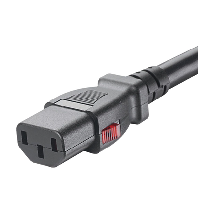 PANDUIT - Cable de Alimentación Eléctrica Con Bloqueo de Seguridad, de IEC C14 a IEC C13, 1.8 Metros de Largo, Color Negro, Paquete de 10 Piezas