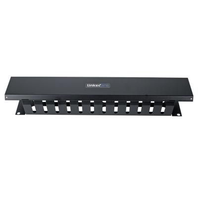 LINKEDPRO BY EPCOM - Organizador de Cables Horizontal de 2U para Rack de 19" con Cubierta Metálica