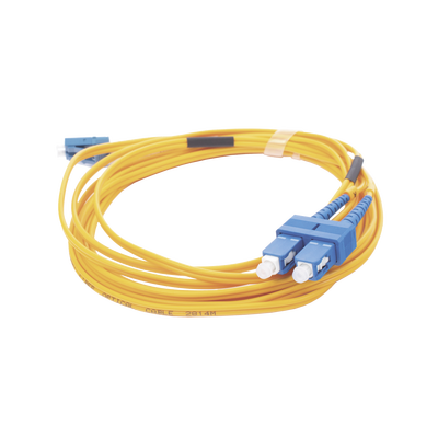 LINKEDPRO BY EPCOM - Jumper de Fibra Óptica Monomodo 9/125 LC/UPC-SC/UPC, PVC, 2.0 mm, Dúplex, Amarillo, 3 Metros (9.84 Pies)