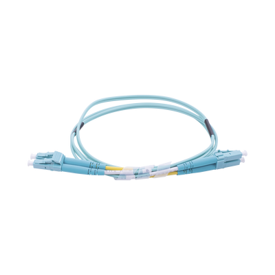 LINKEDPRO BY EPCOM - Jumper de Fibra Óptica Multimodo OM3 50/125 LC-LC OFNR (Riser), 2.0 mm, Dúplex, Aqua, 1 Metro (3.28 Pies)