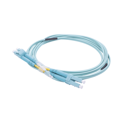 LINKEDPRO BY EPCOM - Jumper de Fibra Óptica Multimodo OM3 50/125 LC-LC OFNR (Riser), 2.0 mm, Dúplex, Aqua, 2 Metros (6.56 Pies)